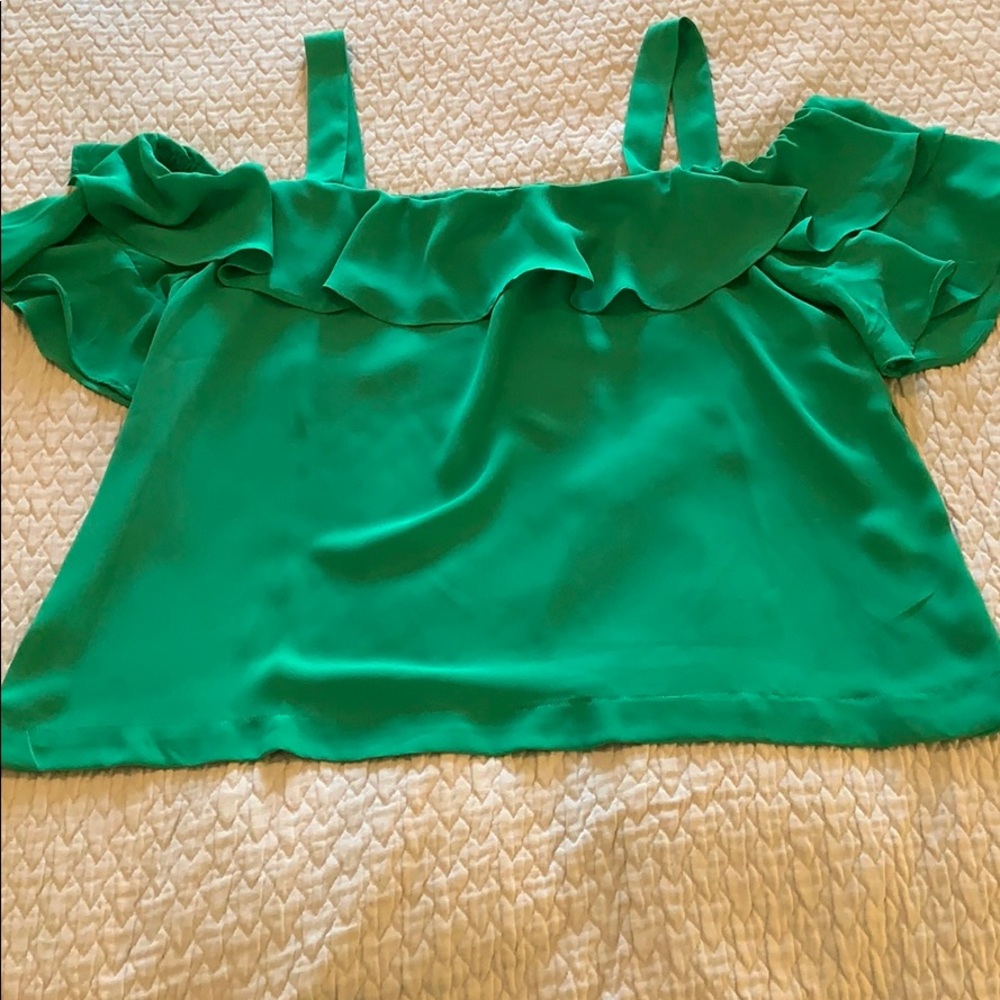 Off the shoulder teal blouse